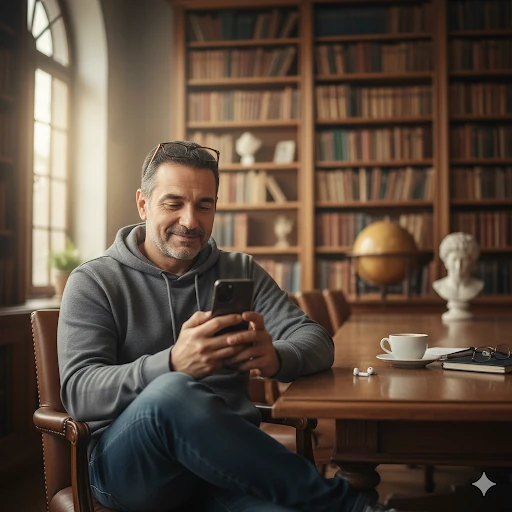 Customer browsing on phone